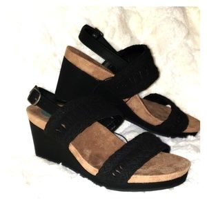 Lucky brand black wedge sandal